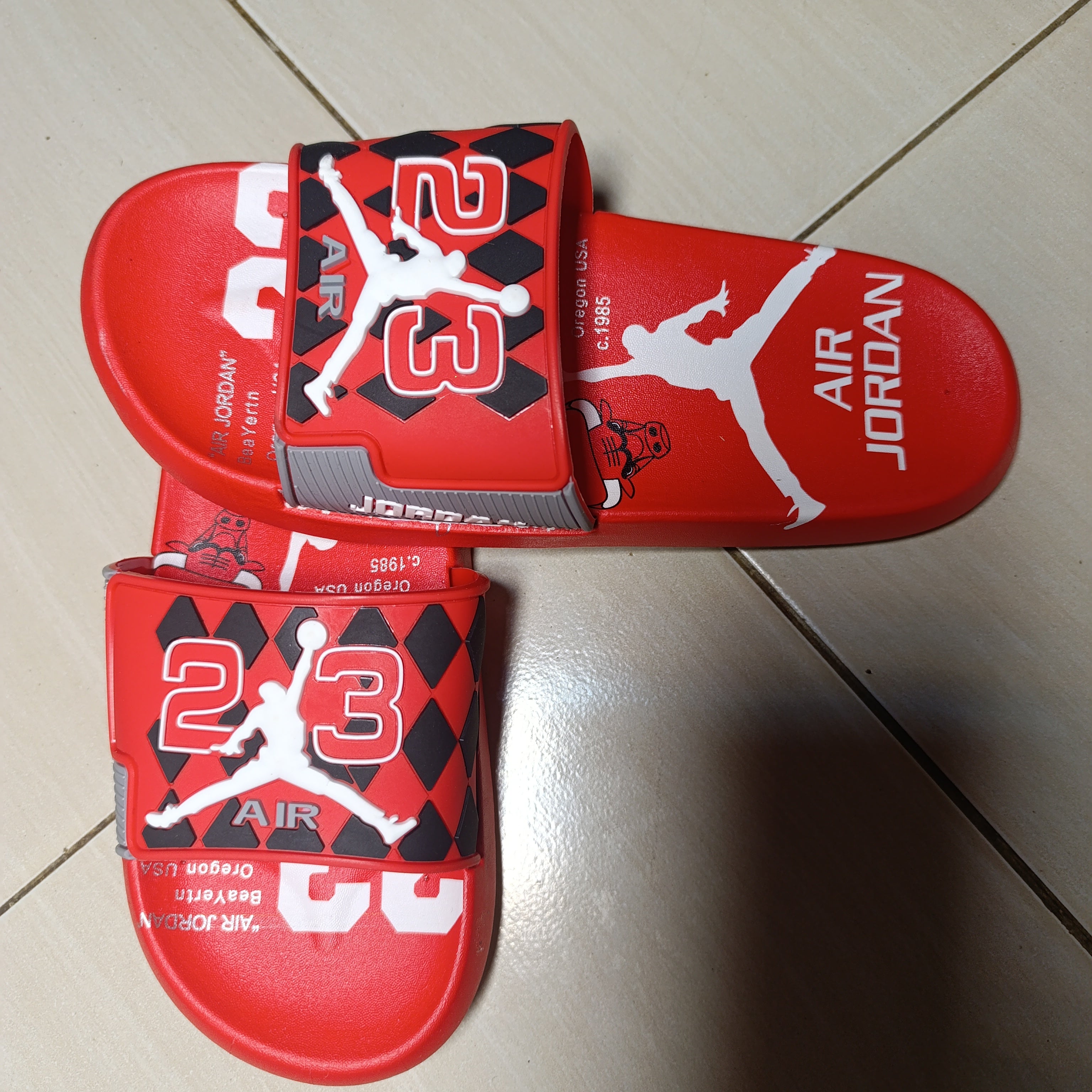 Air Jordan Red 23 Slide Sandals